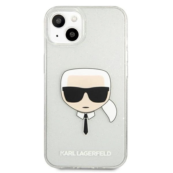 Karl Lagerfeld iPhone 13 mini 5,4" sølv/sølv hårdkasse Glitter Karlons hoved