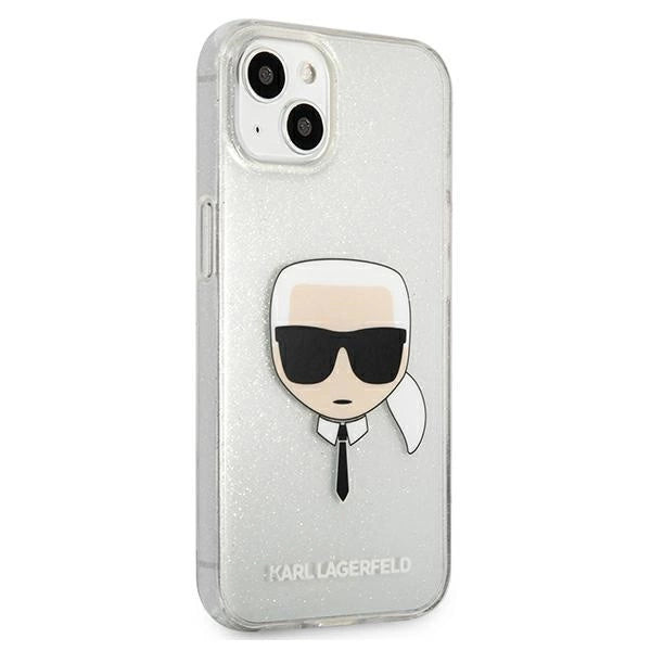 Karl Lagerfeld iPhone 13 mini 5,4" sølv/sølv hårdkasse Glitter Karlons hoved
