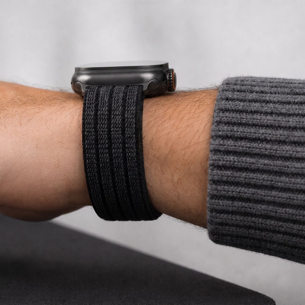 Tech Protect Nylon Sport Apple Watch 8 / 9 / 10 / 11 / 12 / Se / Ultra (44 / 45 / 46 / 49 Mm) Sort