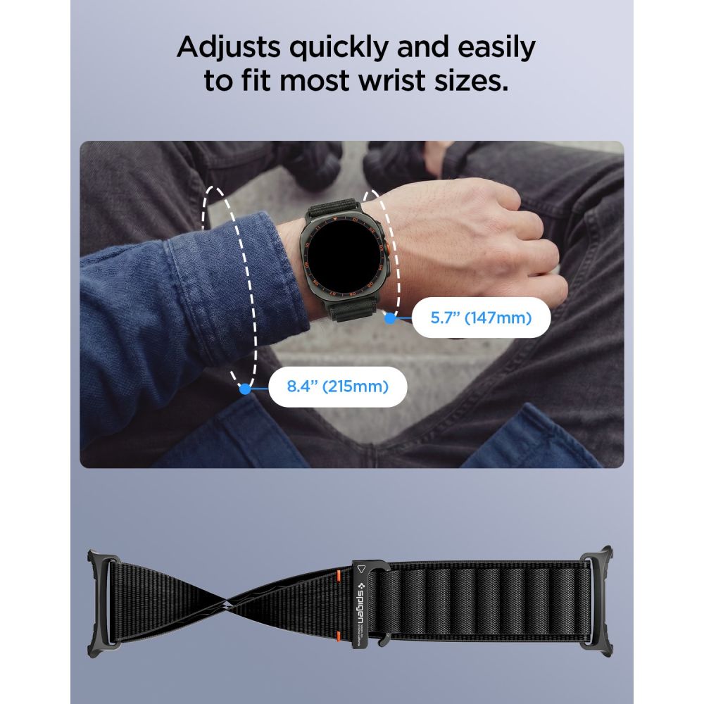 Spigen Wbf1 Band Samsung Galaxy Watch Ultra 1/2 2024 2026 (47 Mm) Sort