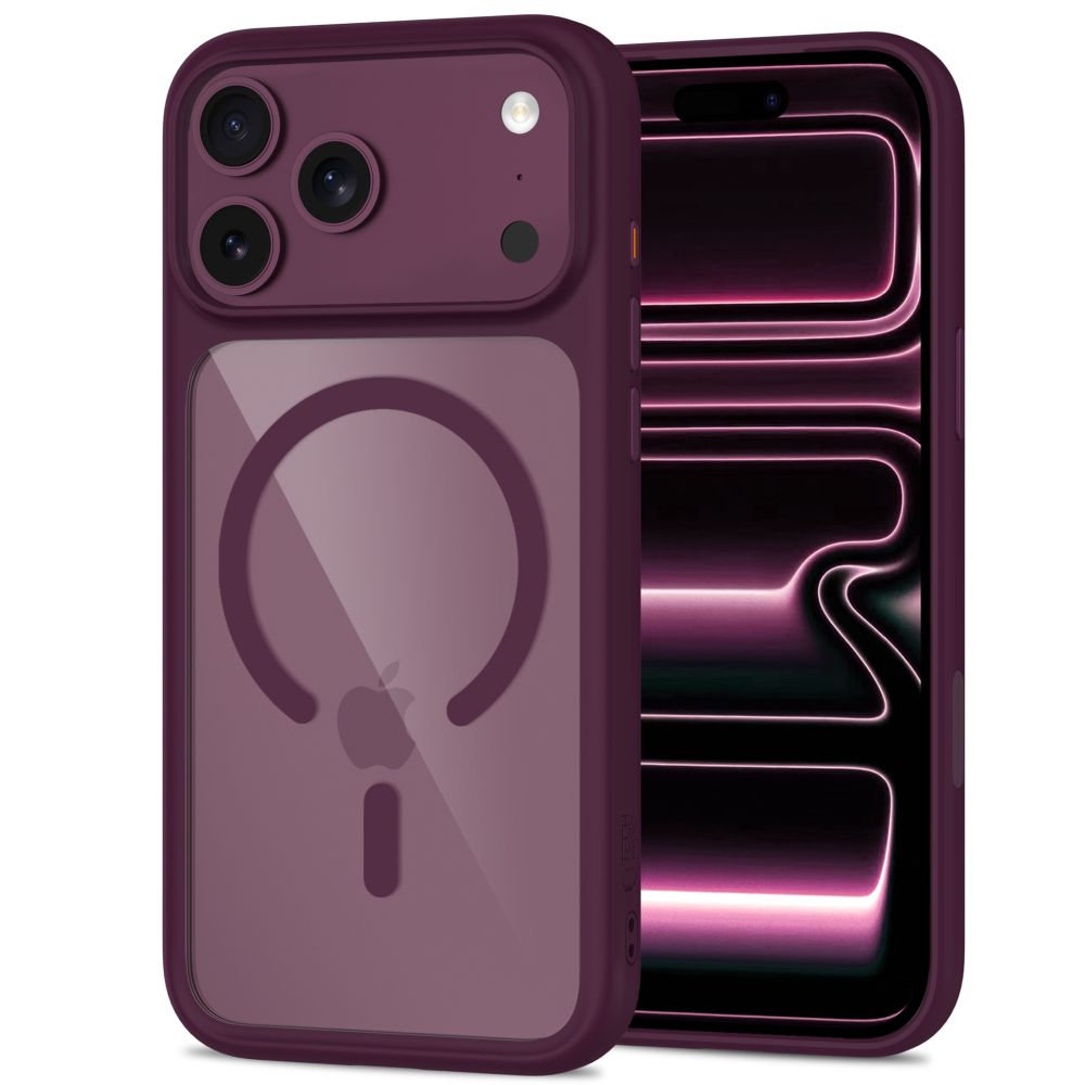 Tech Protect Magone Magsafe Cc + Glas 2 Pak Iphone 17 Pro / 18 Pro Burgundy/Clear