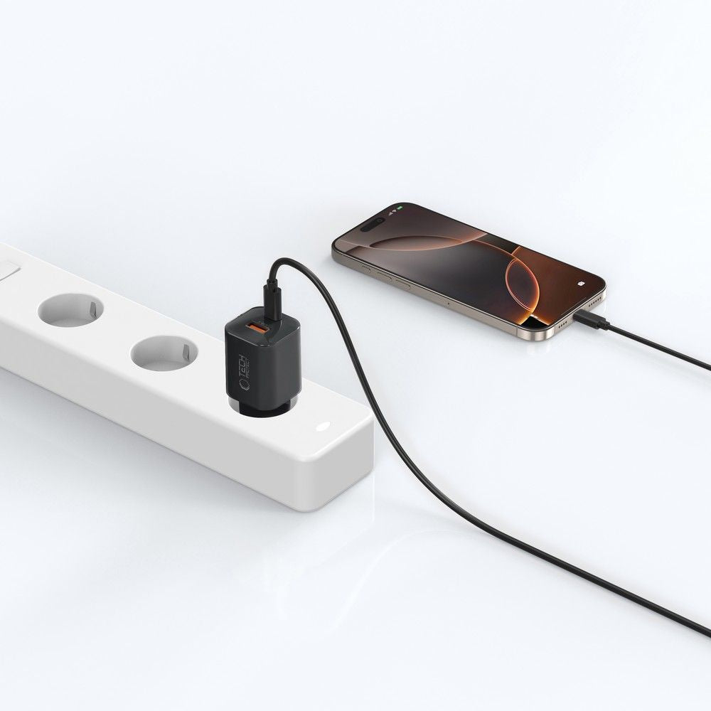 Tech Protect Ncm33 2 Port Netværksopladder Pd 33 W / Qc3.0 Sort