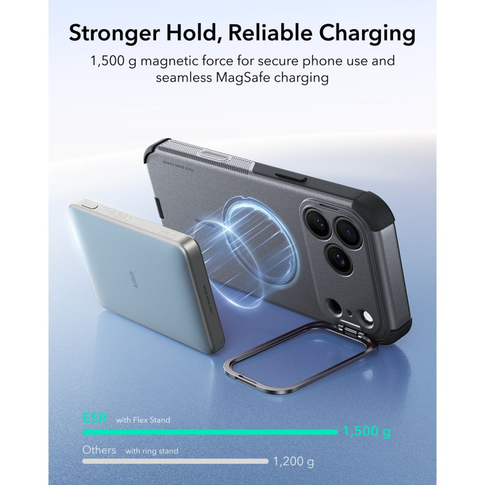 Esr Cyber Tough Støtte Magsafe Iphone 17 Pro Max / 18 Pro Max Grå