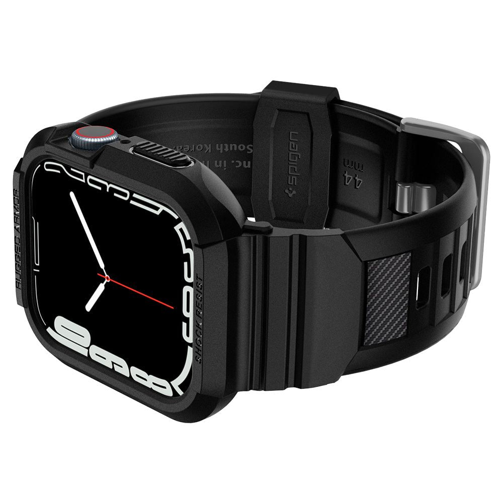 Spigen Rugged Armor ”Pro” Apple Watch 6 / 7 / 8 / 9 / Se 1 / 2 / 3 (44 / 45 Mm) Sort