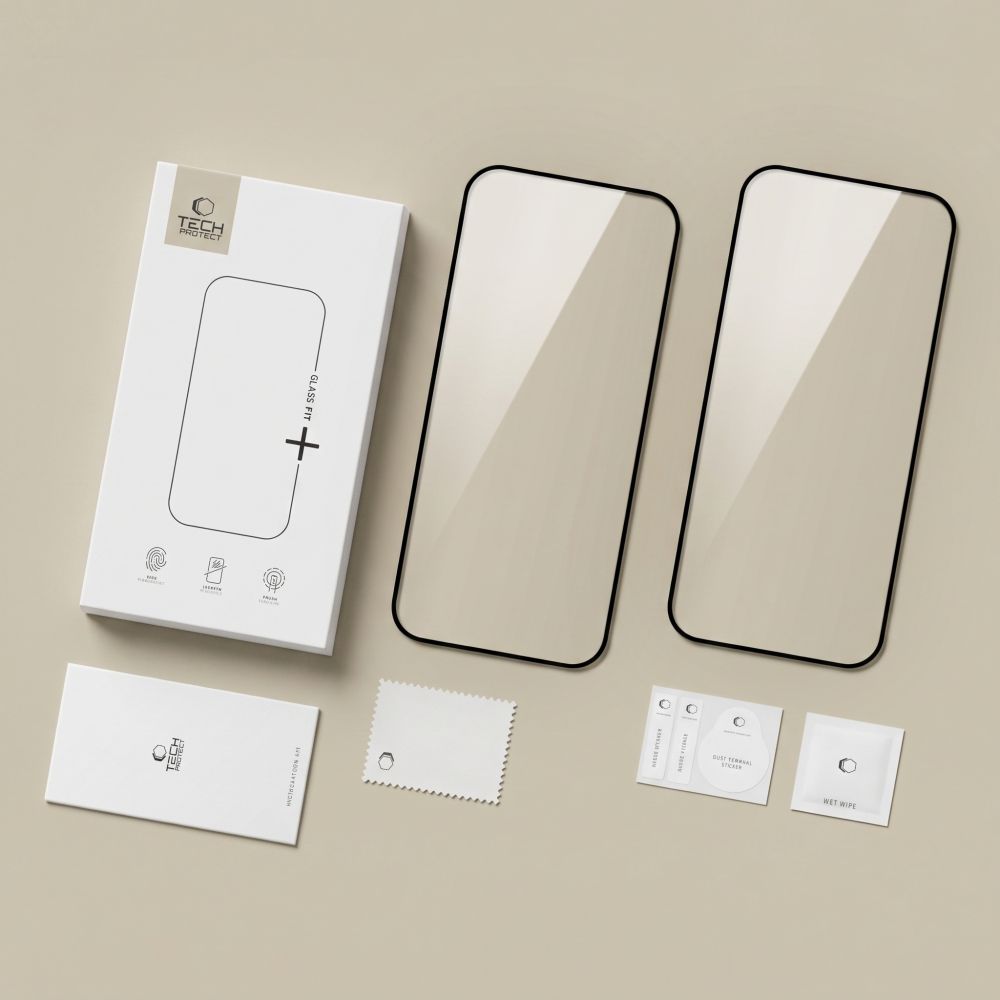 Hærdet Glas Tech Protect Glass Fit+ 2 Pack Xiaomi Redmi 17 4 G / 5 G Sort