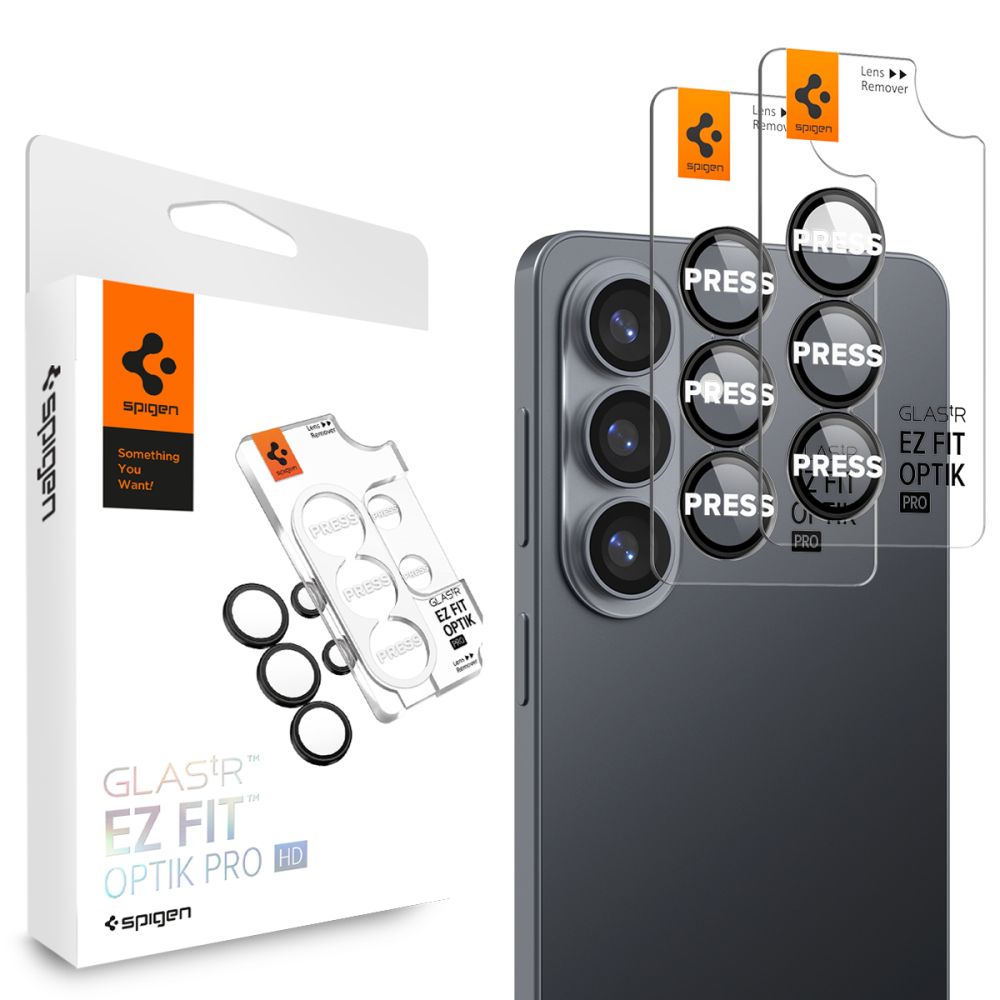 Kamera Beskyttelse Spigen Optik Pro Hd Glas.Tr ”Ez Fit” Camera Protector 2 Pack Galaxy S26 Sort