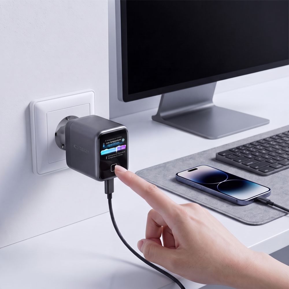 Tech Protect Powervision Nc45 W Gan 1 Port Netværksopladder Pd 45 W Mørkegå