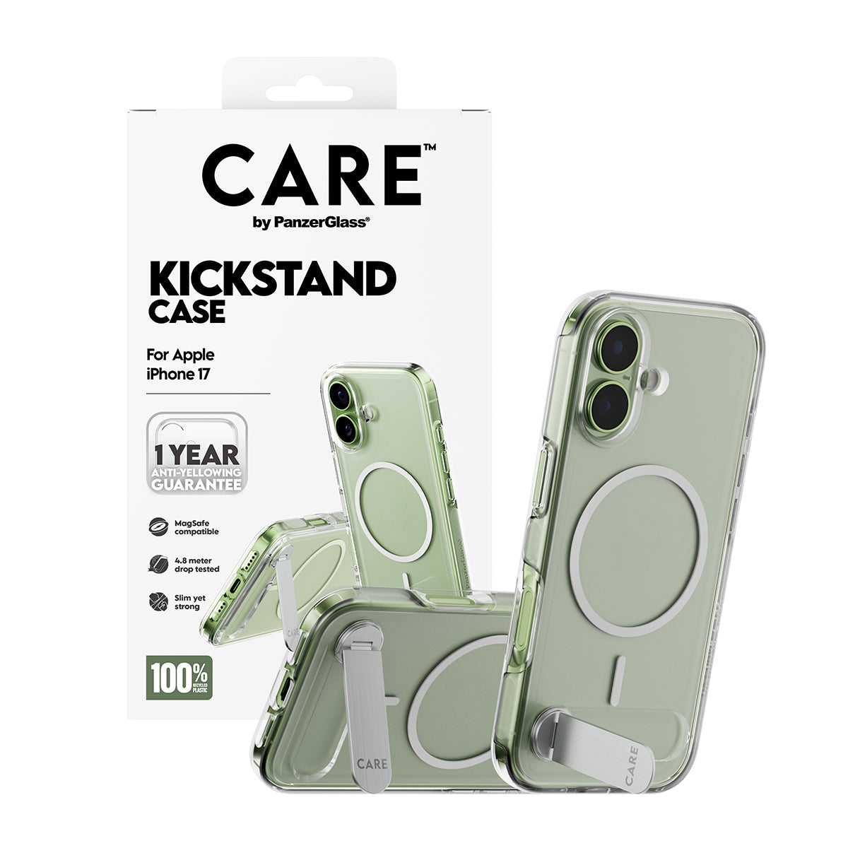 PanzerGlass CARE by ® Feature Case Transparent m. Kickstand & MagSafe iPhone 17