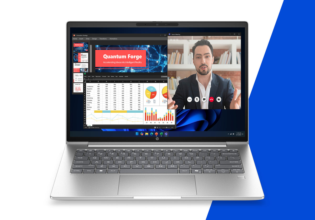 HP DX0M8AT laptop Intel Core 5 35.6 cm (14") WUXGA 16 GB DDR5-SDRAM 512 GB SSD Wi-Fi 7 (802.11be) Windows 11 Pro AI PC Silver