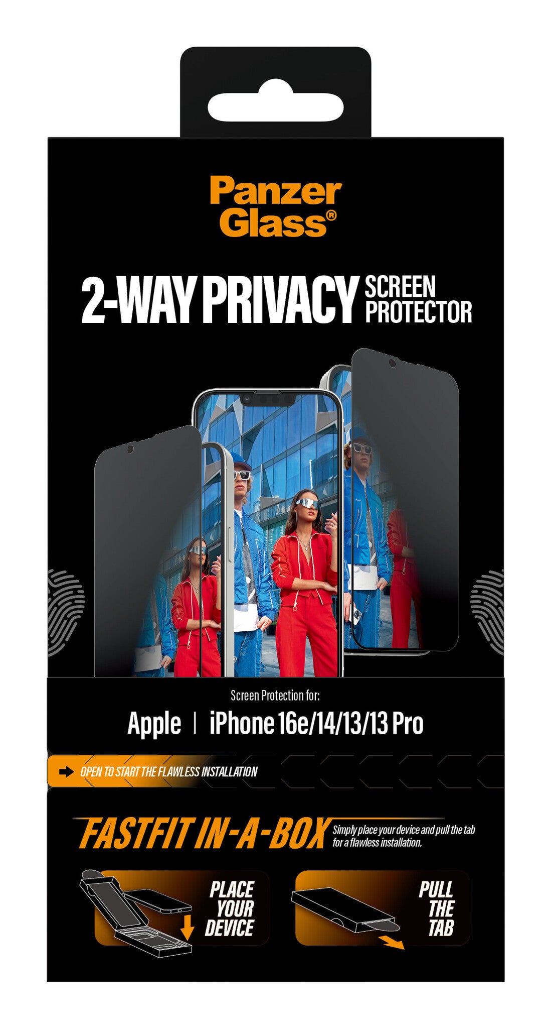 PanzerGlass Privacy Screen Protector iPhone 17e |16e | 14 | 13 |13 Pro Ultra-Wide Fit w. FASTFIT IN-A-BOX
