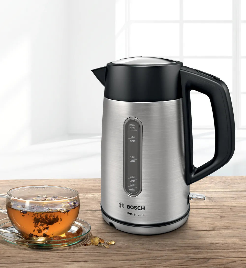 Bosch DesignLine Elkedel 1.7liter 2.4kW Rustfrit stål/sort