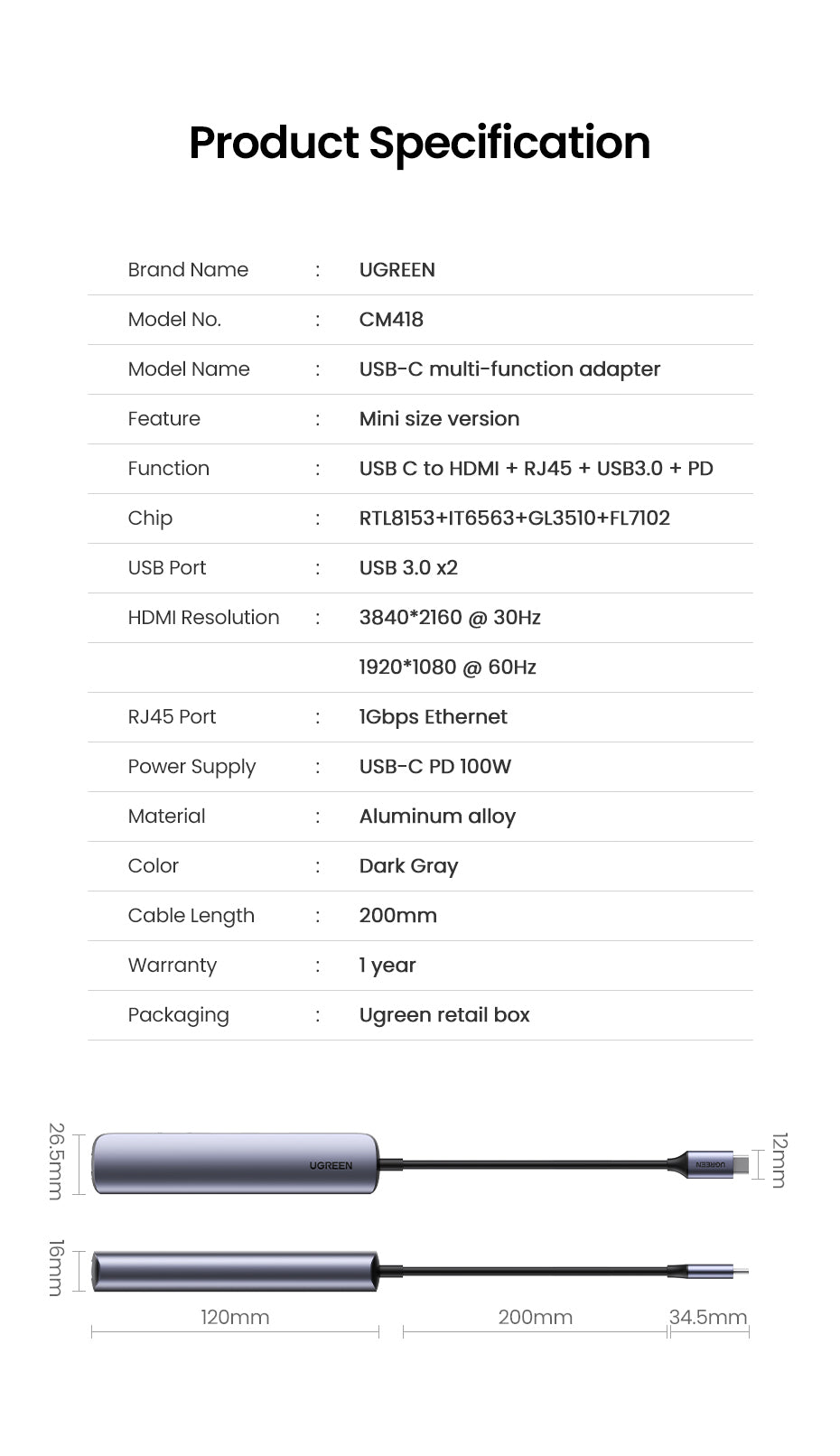 Ugreen USB-C Dockingstation