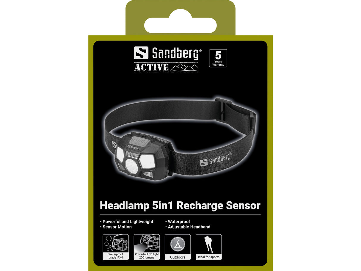 Sandberg Headlamp 5in1 Recharge Sensor