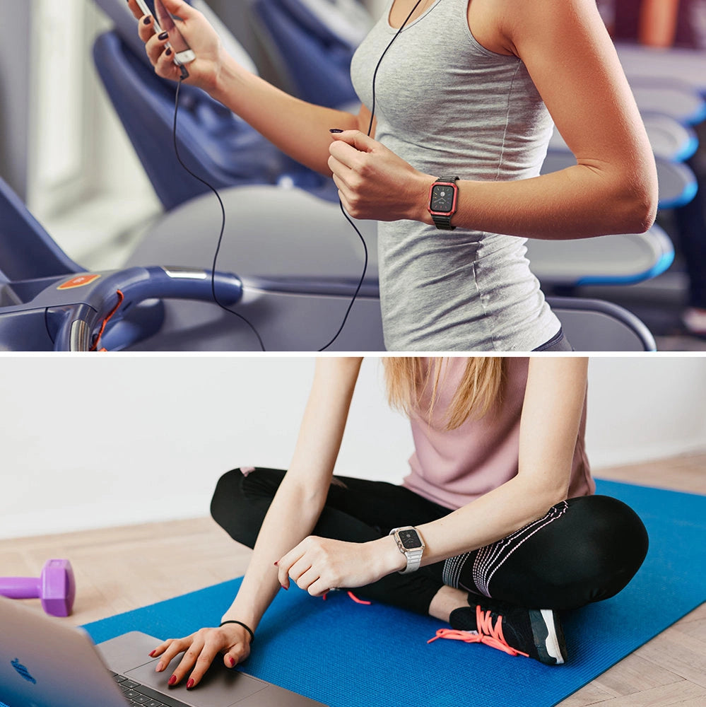 Beskyttelse Strap Band til Apple Watch 38/40/41mm Armored Case Strap - sort, guld