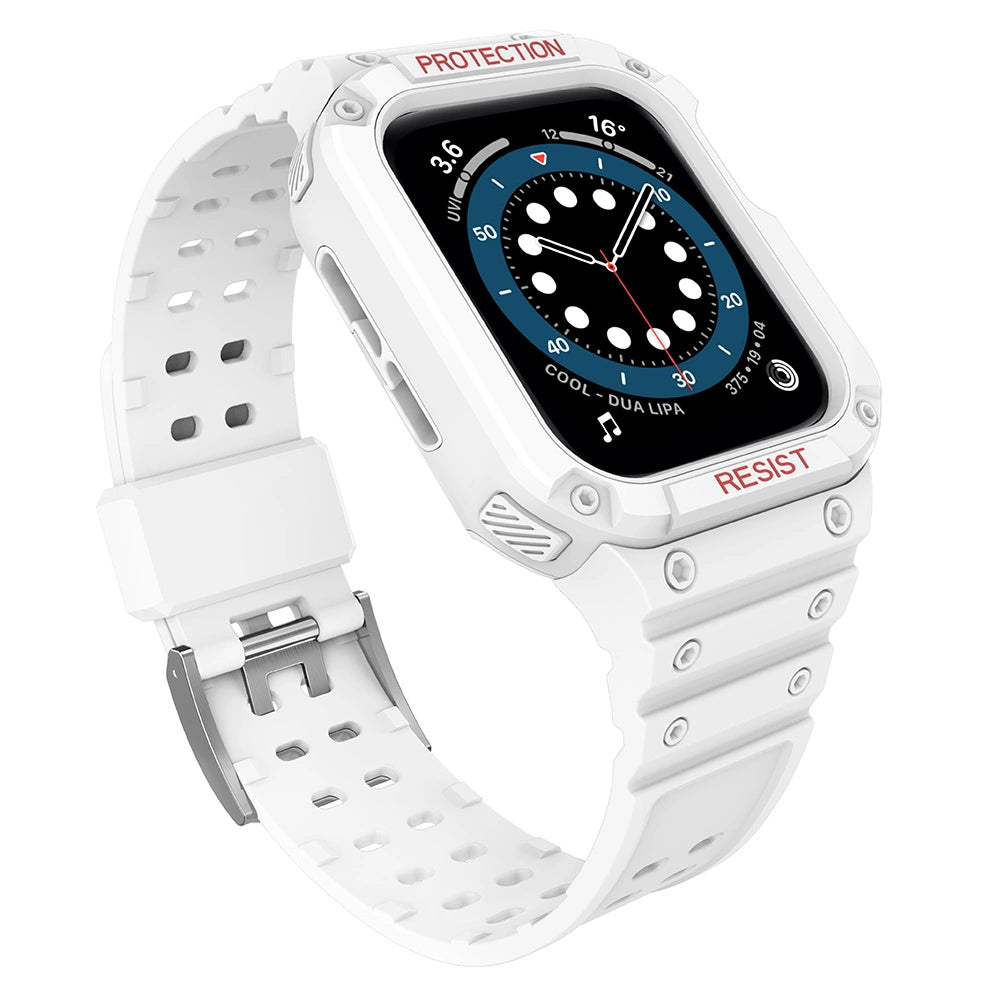 Beskyttelsesrem til Apple Watch 38/40/41 mm pansret bagrem - hvidt
