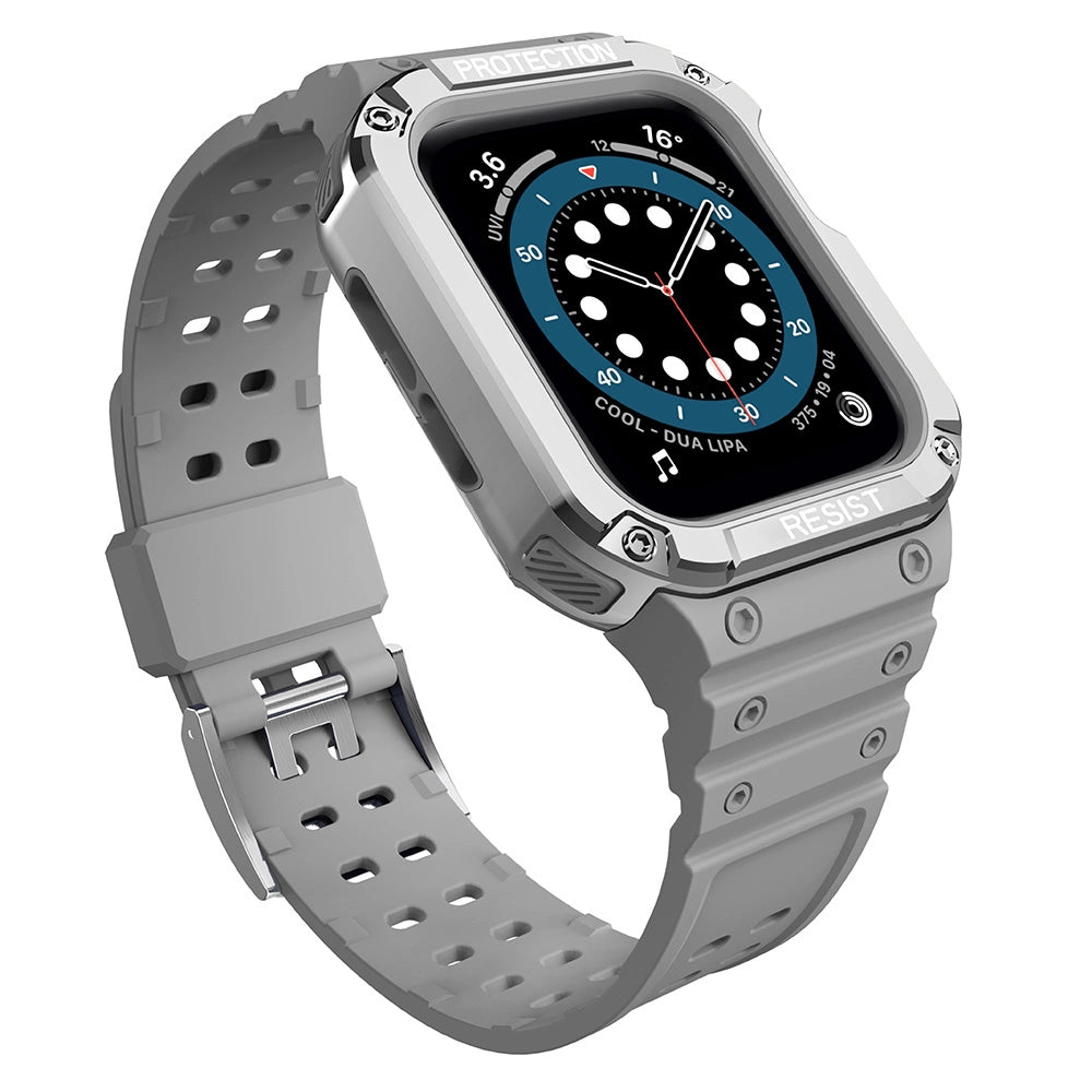 Beskyttelse Strap Band til Apple Watch 38/40/41mm Armored Case Strap - Gray, Silver