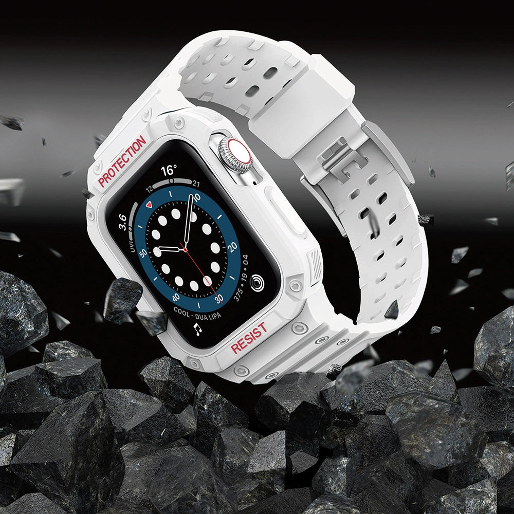 Beskyttelsesrem til Apple Watch 42/44/45 mm pansret bagrem - hvidt