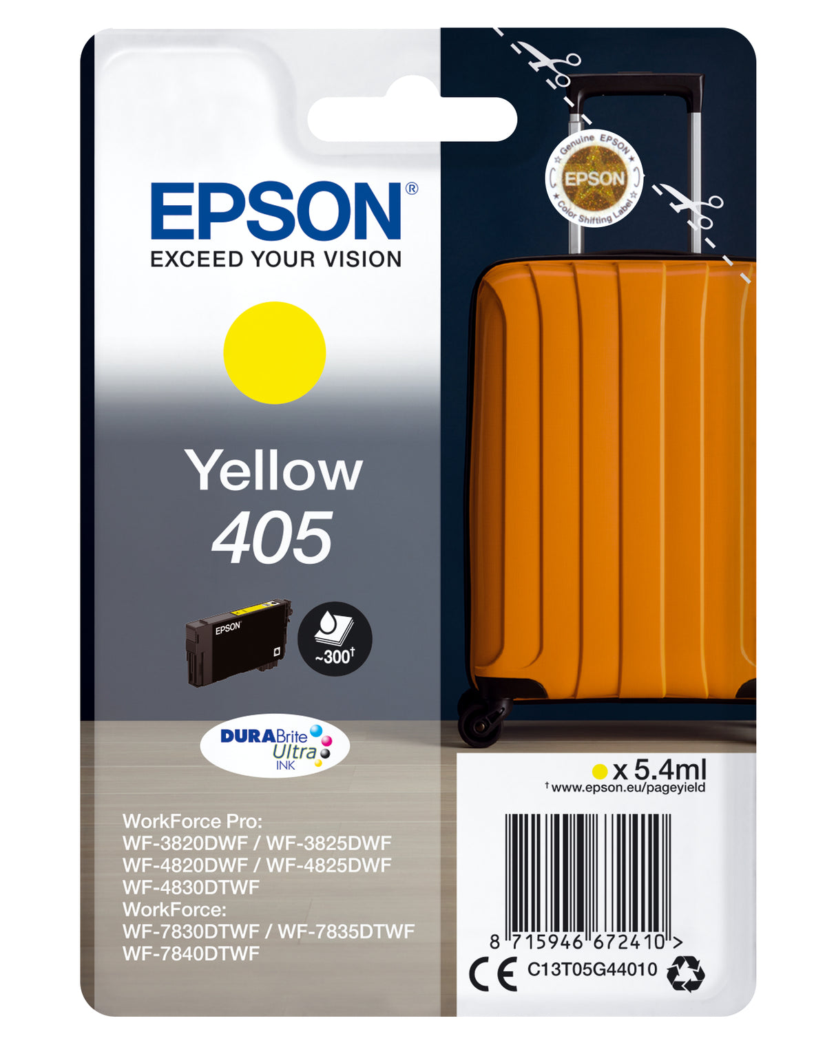 Epson 405 DURABrite Ultra Ink blækpatron 1 stk Original Standard udbytte Gul