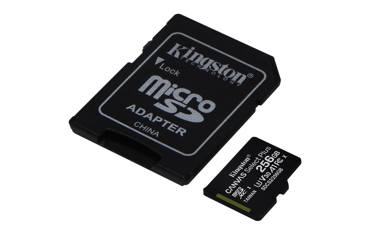 Kingston Technology 256 GB micSDXC Canvas Select Plus 100R A1 C10-kort + ADP