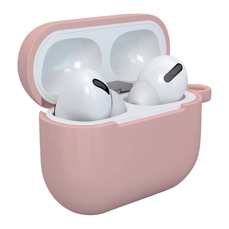 AirPods 3-kasse med blød silikon-kasse til hovedtelefoner + nøglering med hummerklæde med pendel i pink (kasse D)