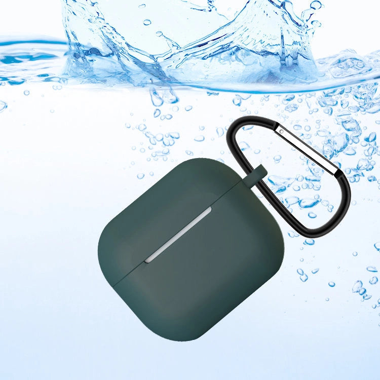 AirPods 3-kasse med blød silikon-kasse til hovedtelefoner + nøglering med hummerklæde med pendel i pink (kasse D)