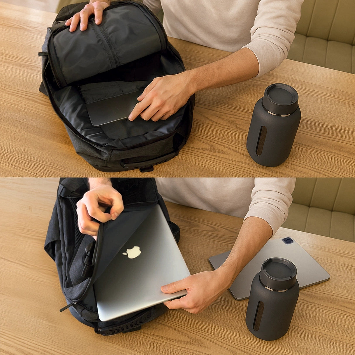 Wozinsky cykel bager taske, cykel rygsæk med ramme, 2in1, 40l, sort (WBB33BK)