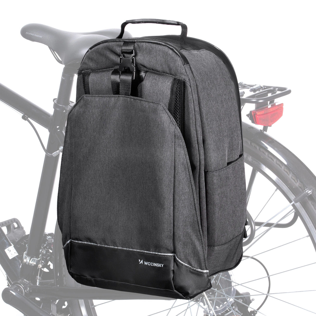 Wozinsky cykel bager taske, cykel rygsæk med ramme, 2in1, 40l, sort (WBB33BK)