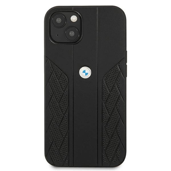 Etui BMW BMHCP13SRSPPK iPhone 13 mini 5,4 "sort/sort hårdkasse læder Curve Perforeret