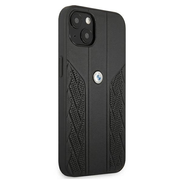 Etui BMW BMHCP13SRSPPK iPhone 13 mini 5,4 "sort/sort hårdkasse læder Curve Perforeret