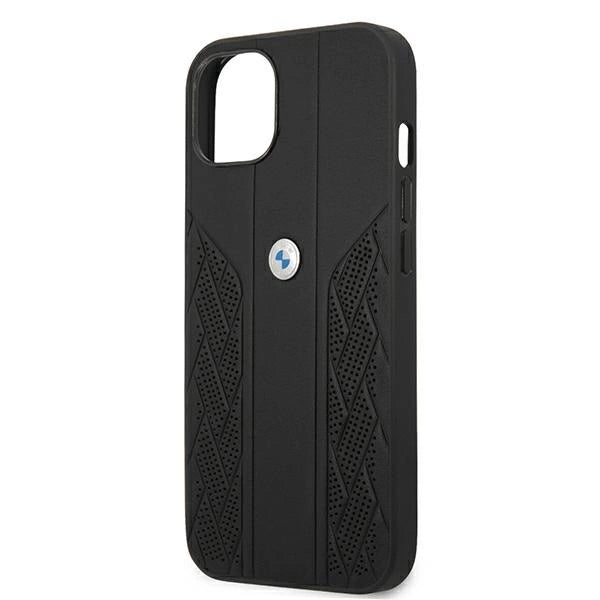 Etui BMW BMHCP13SRSPPK iPhone 13 mini 5,4 "sort/sort hårdkasse læder Curve Perforeret