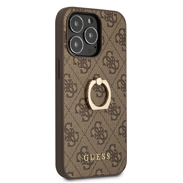 Guess GUHCP13L4GMRBR iPhone 13 Pro / 13 6.1" brun/brun hardcase 4G med ringstand