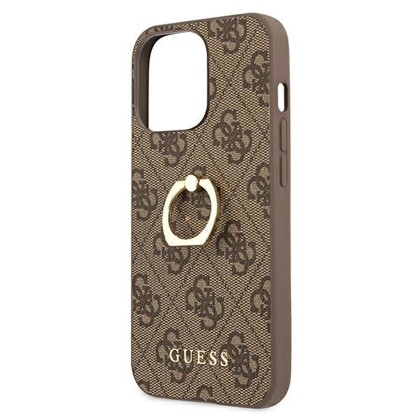 Guess GUHCP13L4GMRBR iPhone 13 Pro / 13 6.1" brun/brun hardcase 4G med ringstand
