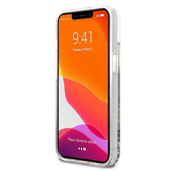 Guess GUHCP13SLGPEGO iPhone 13 mini 5.4" guld/guld hardcase Peony Liquid Glitter