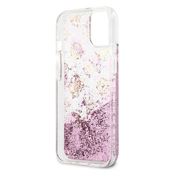 Guess GUHCP13SLGPEPI iPhone 13 mini 5.4" pink/pink hardcase Peony Liquid Glitter