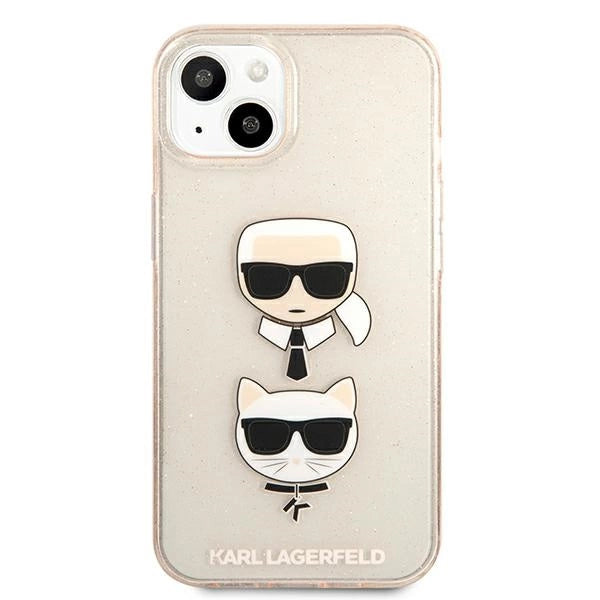 Karl Lagerfeld KLHCP13SKCTUGLGO iPhone 13 mini 5,4" złoty/guld hårdkasse Glitter Karl`s & Choupette