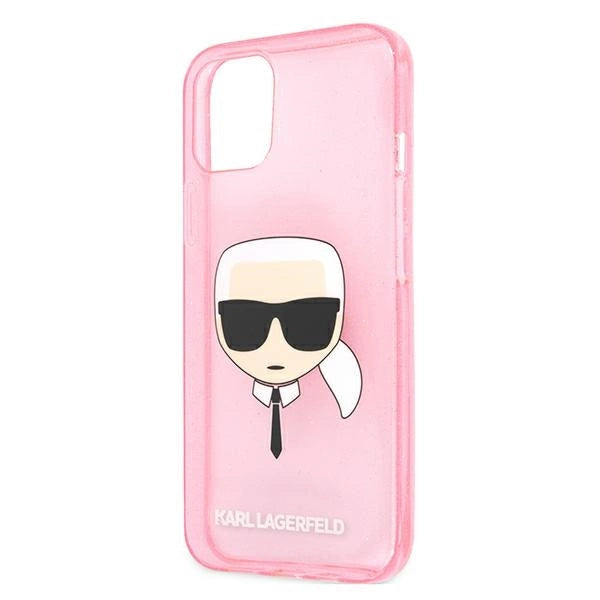 Karl Lagerfeld KLHCP13SKHTUGLP iPhone 13 mini 5,4" rosa/rosa hårdkasse Glitter Karl's Head