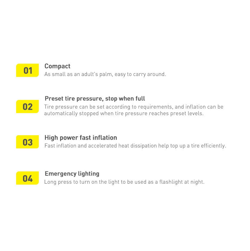 Baseus CRCQ000001 Mini-dækkompressor til cigarettestænderafdeling - sort