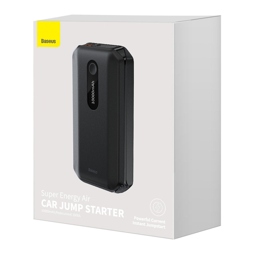 Baseus Power Bank Power Starter Jump Starter Booster 10000mAh 12V (1000A / 500A) + Crocodile Cables Black (CGNL020101)