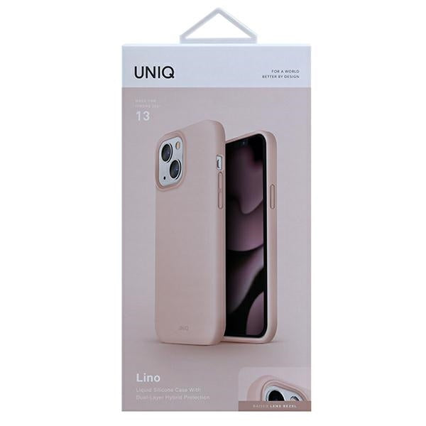 Uniq Lino-foder til iPhone 13 - lyserød