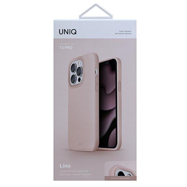 Uniq Lino-hylster til iPhone 13 Pro / iPhone 13 - pink