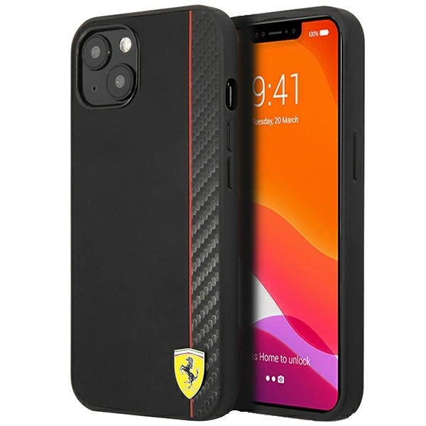 Ferrari FESAXHCP13SBK iPhone 13 mini 5.4" sort/sort hardcase On Track Carbon Stripe