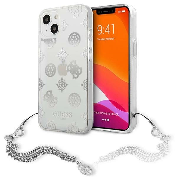 Guess GUHCP13SKPESI iPhone 13 mini 5.4" sølv/sølv hardcase Peony Chain Collection