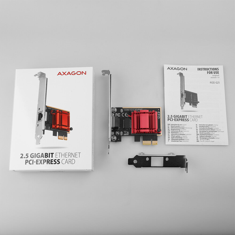 Axagon PCEE-G25 netværkskort Intern Ethernet 2500 Mbit/s