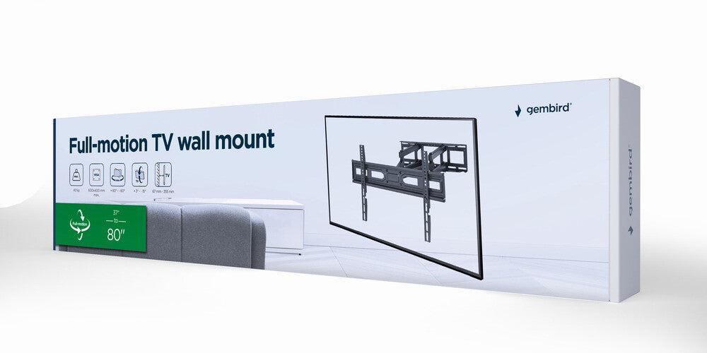 Gembird WM-80ST-03 tv-beslag 2,03 m (80") Sort