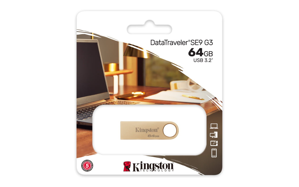 Kingston Technology DataTraveler 64 GB 220 MB/s Metal USB 3.2 Gen 1 SE9 G3