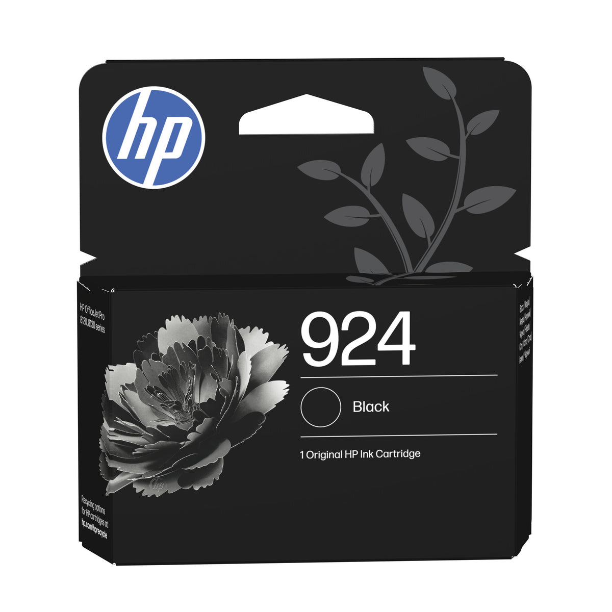 HP 924 Sort 500 sider Blæk