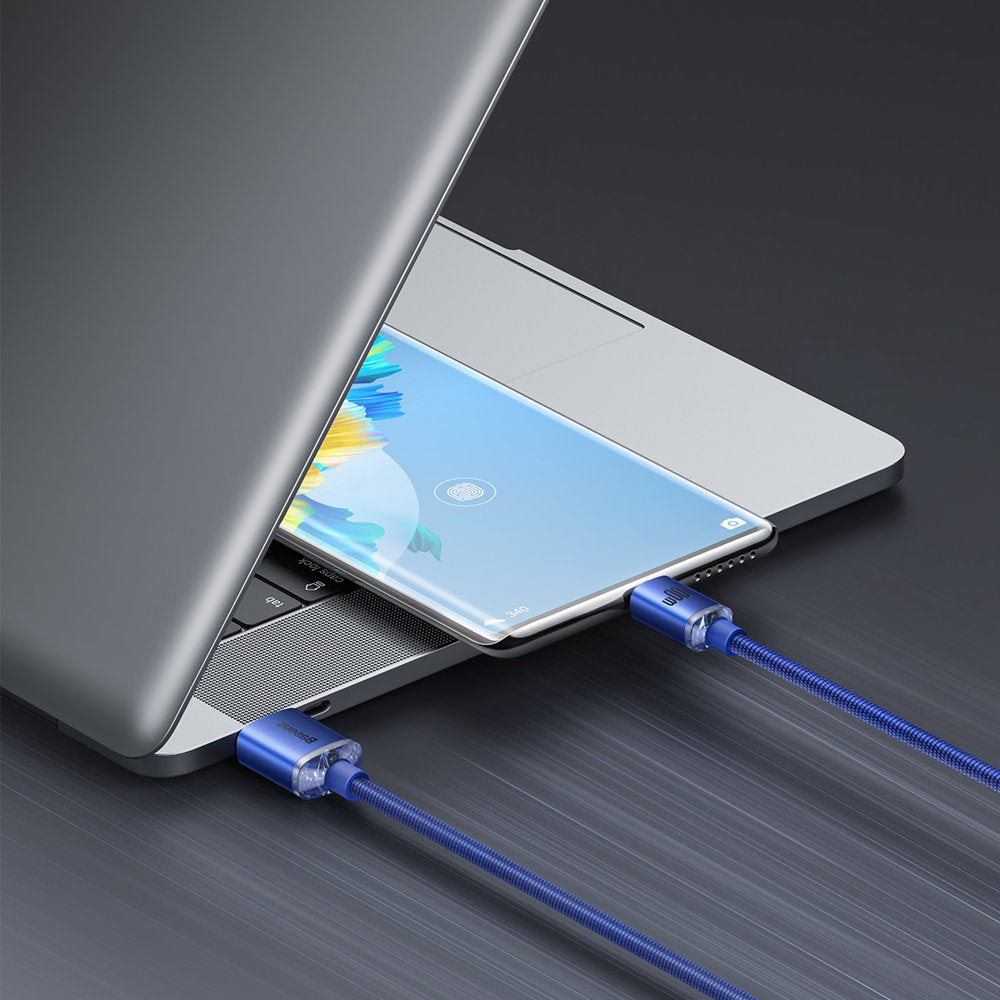 Baseus Crystal Shine Series cable USB cable for fast charging and data transfer USB Type A - USB Type C 100W 1.2m blue (CAJY000403)