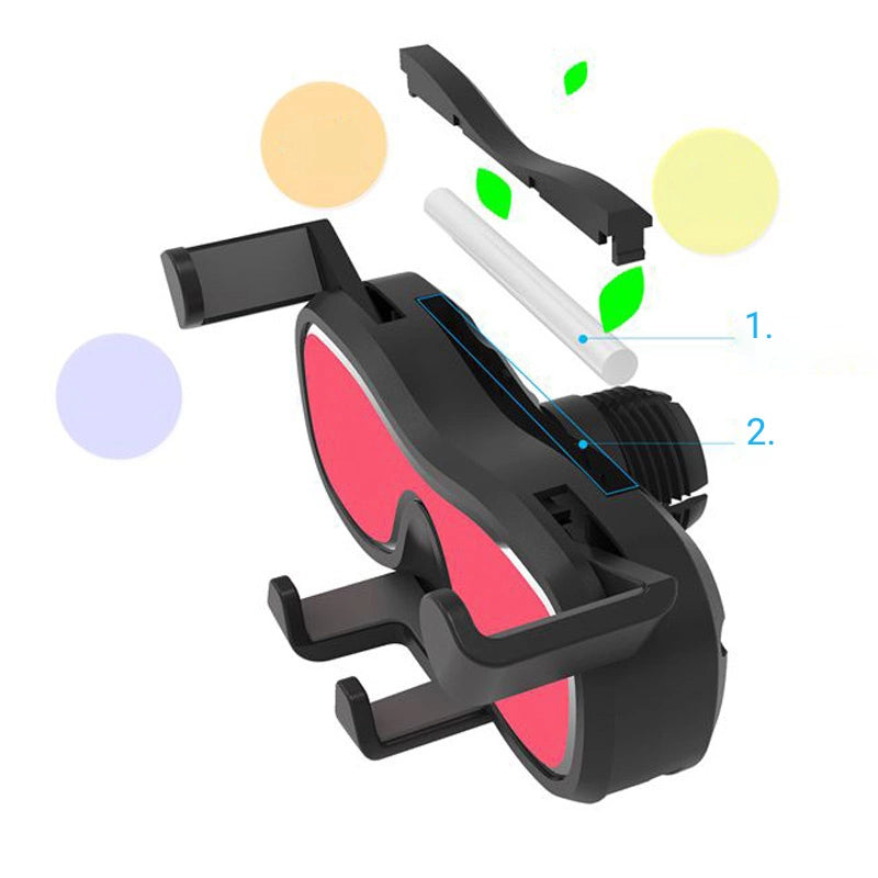 Gravity smartphone bilholder til luftventil med luftfresker sort (YC06)