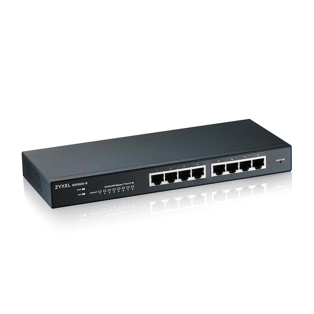 Zyxel GS1900-8 Administreret L2 Gigabit Ethernet (10/100/1000) Sort