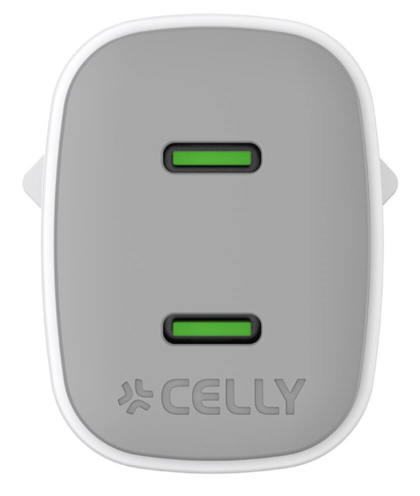 Celly UPTC2USBC45WWH oplader til mobil enhed Universel Hvid Vekselstrøm Hurtig opladning Indendørs